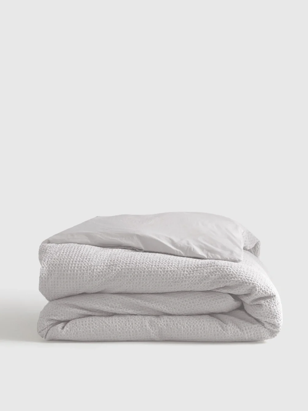 Quince Organic Luxe Honeycomb Duvet Cover Set Full Queen white